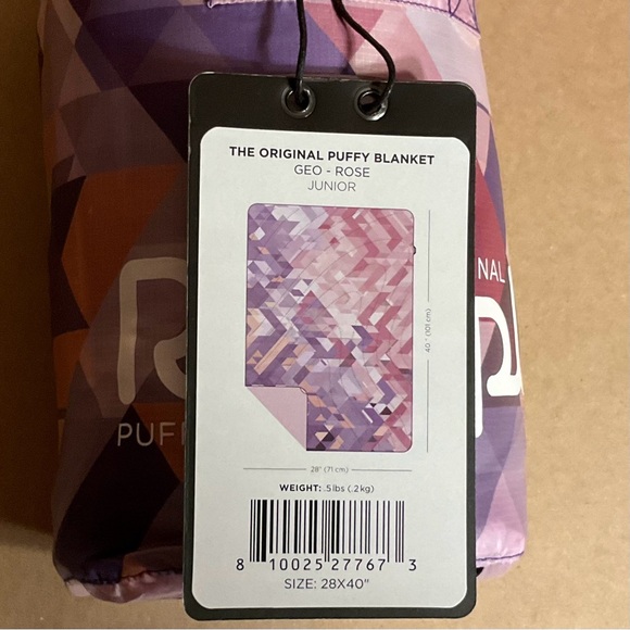Kids Rumpl Jr Original Puffy Blanket Geo Rose 28”x40” - Picture 4 of 8